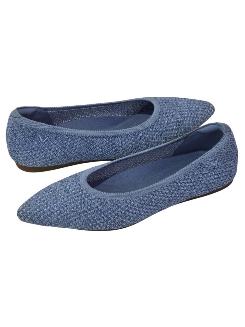VIVAIA Aria Pointed Toe Ballet Knit Flats in Blue Women's 37.5 EU / 7 US